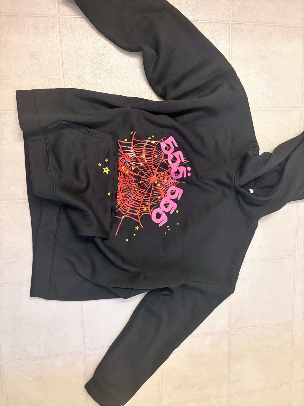 Black Graphic Spiderweb Hoodie - Men's Pullover Sweatshirt